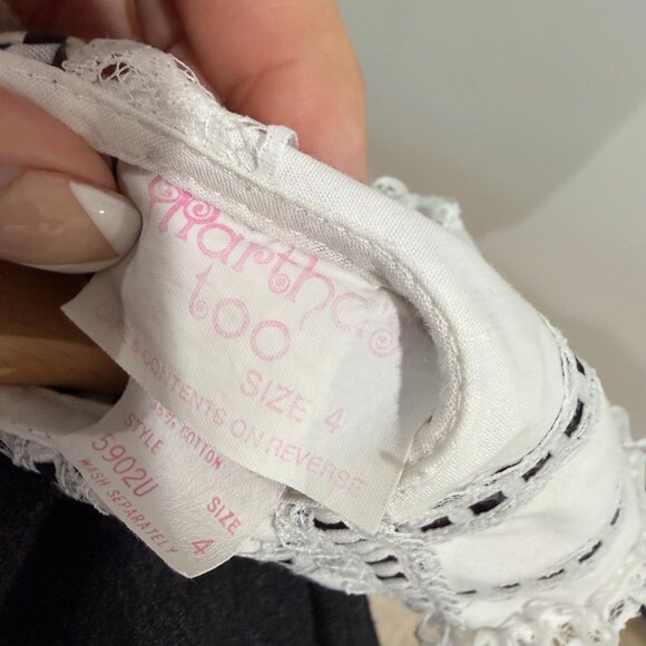 Vintage 80s Black/White Haunted Mansion Dress 3/4 Girls - Picture 4 of 4